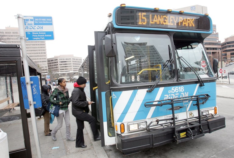Ride On buses in Montgomery County have caught fire at least six times in three years, and the county is weighing legal action against the bus manufacturer. (Examiner file photo)