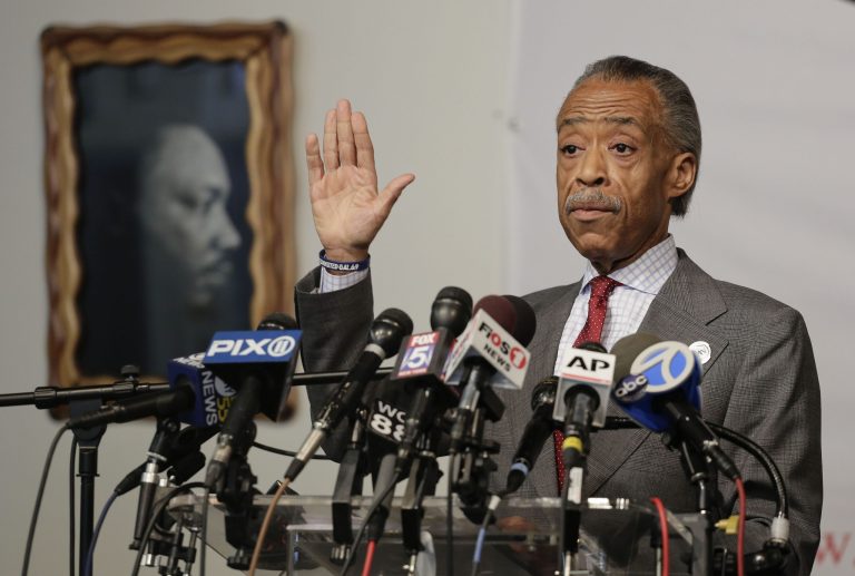 The Rev. Al Sharpton speaks during a news conference in New York. (AP/Julie Jacobson)
