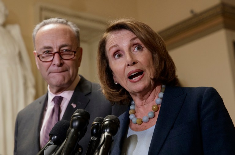 House Democratic Leader Nancy Pelosi and Senate Democratic Leader Chuck Schumer said Monday they will not support a week-long patch to keep the federal government fully operating unless a larger spending deal that doesn't including funding for a border wall is close to completion. (AP Photo/J. Scott Applewhite)