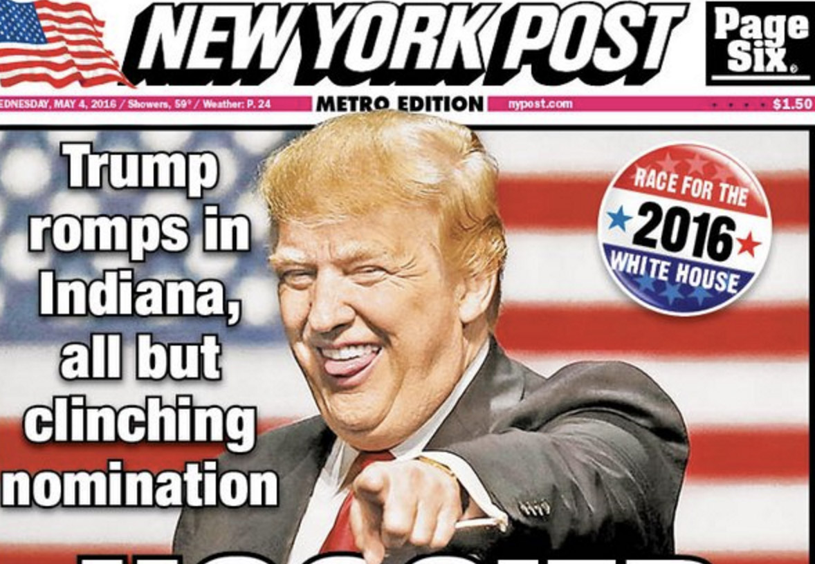 NY Post calls GOP primary for Trump with this front page