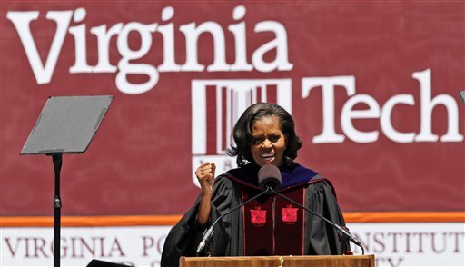 At Va. Tech, First Lady discusses tragedy