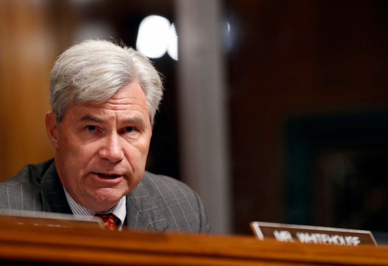 Sen. Sheldon Whitehouse, D-R.I., did not dodge questions Thursday regarding allegations his Democratic colleague Sen. Al Franken, D-Minn., sexually assaulted a woman in 2006. (AP)
