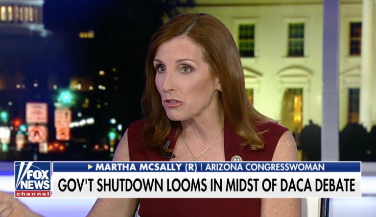 Rep. Martha McSally, R-Ariz., told Fox News host Tucker Carlson Wednesday night that debate over immigration reform was risking the lives of U.S. service members. (screenshot)