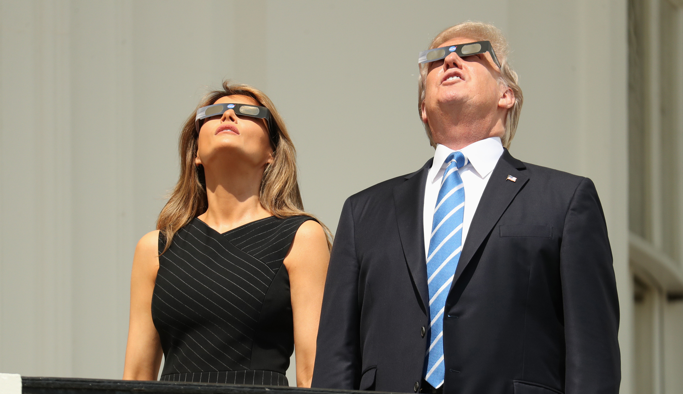 Watch: Trump dons special glasses to view the eclipse