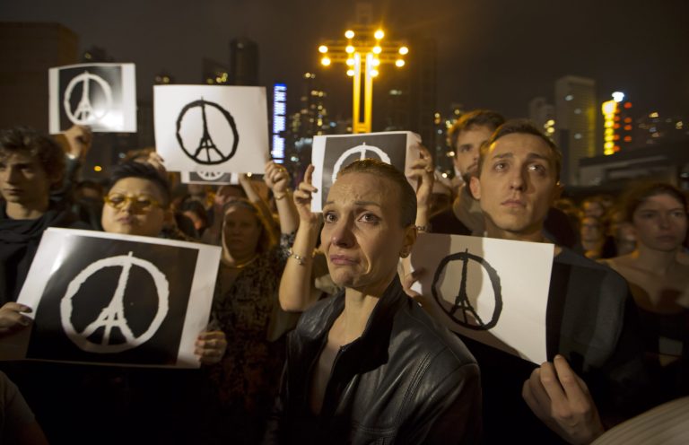 At the scene of the massacre, President Hollande declared: 