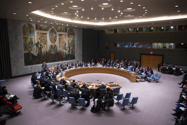 The United Nations Security Council meets at U.N. headquarters, Monday, Jan. 20, 2014. Ban Ki-moon told the Security Council on Monday morning that he will have more to say on his invitation for Iran to join this week's peace talks on Syria later in the day.(AP Photo/Craig Ruttle)