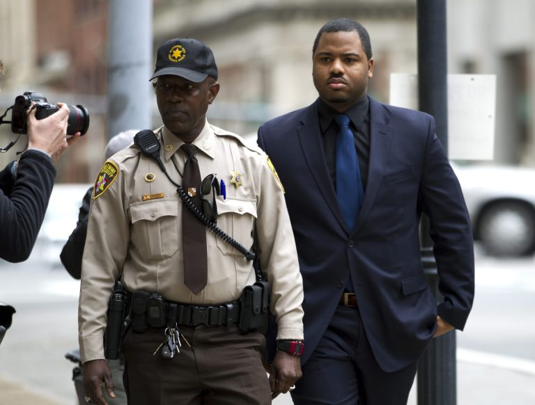Officer William Porter's retrial will begin June 13, 2016 and will follow the other trials of the five officers charged in Gray's death. (AP Photo/Jose Luis Magana)