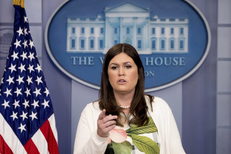 White House deputy press secretary Sarah Huckabee Sanders has been criticized for the administration's avoidance of on-camera briefings, but up until now no reporter had broken the rules by airing them live. (AP Photo/Andrew Harnik)