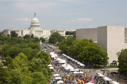 Washington, D.C., has plenty of buldings and people, but it doesn't have many farms, or farmers. Yet thousands of residents in and around the nation's capital receive millions of dollars every year in federal farm subsidies. (Photo: Thinkstock)