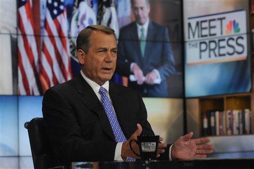 In this Sunday, Dec. 18, 2011, photo provided by NBC News, Speaker of the House, Rep. John Boehner, R-Ohio, appears on NBC's 