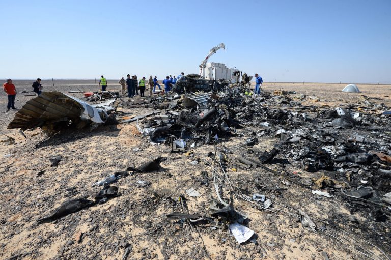 British, U.S. intelligence officials say the Islamic State most likely planted a bomb in the plane.Â (Russian Ministry for Emergency Situations photo via AP)