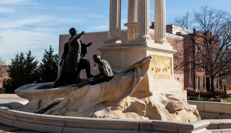 The Francis Scott Key monument in Baltimore was vandalized on Wednesday. (By Acroterion, via Wikimedia Commons)