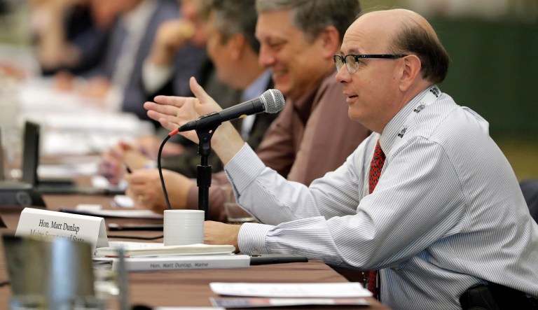 Maine Secretary of State Matthew Dunlap said he hasn't received any correspondence from the voter fraud commission since it met on Sept. 12. (AP Photo/Darron Cummings)