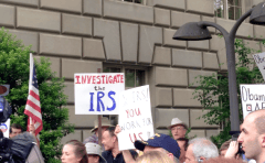 In Washington, D.C., Tea Party activists spend lunch hour protesting at the IRS