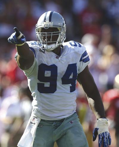 Jed Jacobsohn/Getty Images
Cowboys Pro Bowl linebacker DeMarcus Ware has nine sacks in 10 career games against the Redskins.