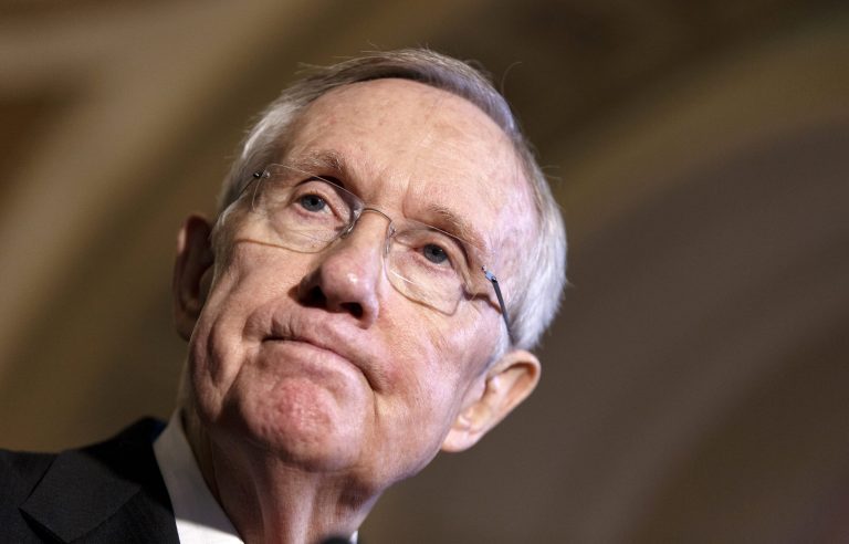 Senate Majority Leader Harry Reid of Nevada speaks during a news conference on Capitol Hill in Washington on Tuesday. (AP Photo/J. Scott Applewhite)