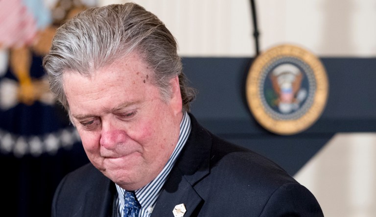 Bannon brought to Trump arguments that contained truth. But that's not enough for statesmanship. (AP Photo/Andrew Harnik)