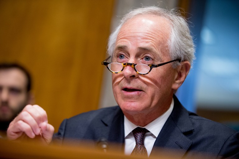 Sen. Bob Corker kept up Republican criticism against Donald Trump's continued attacks against the judge in the Trump University case on Tuesday. (AP Photo/Andrew Harnik)