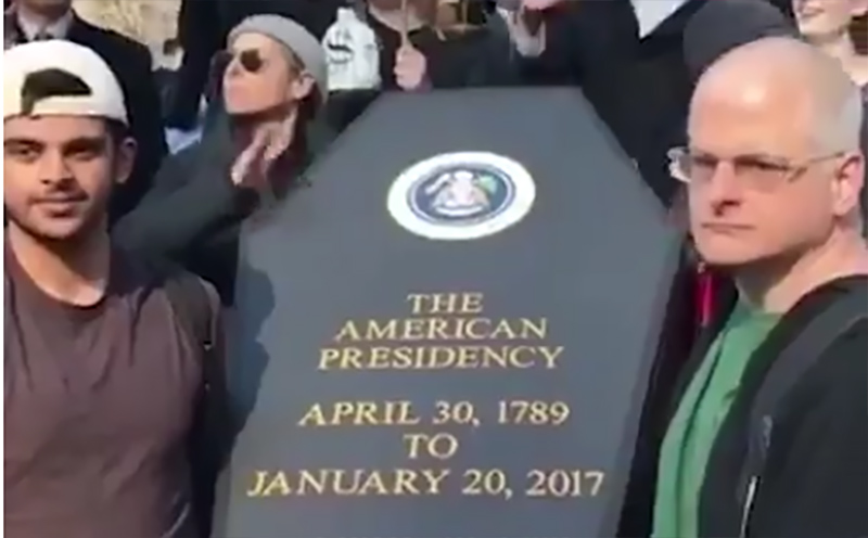 Trump protesters hold ‘mock funeral’ for the presidency