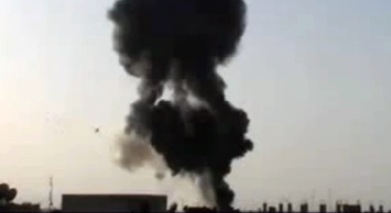 The Syrian army accused Israel of firing rockets at a military airport near Damascus, according to multiple reports. (AP Photo/Shaam News Network via AP video)