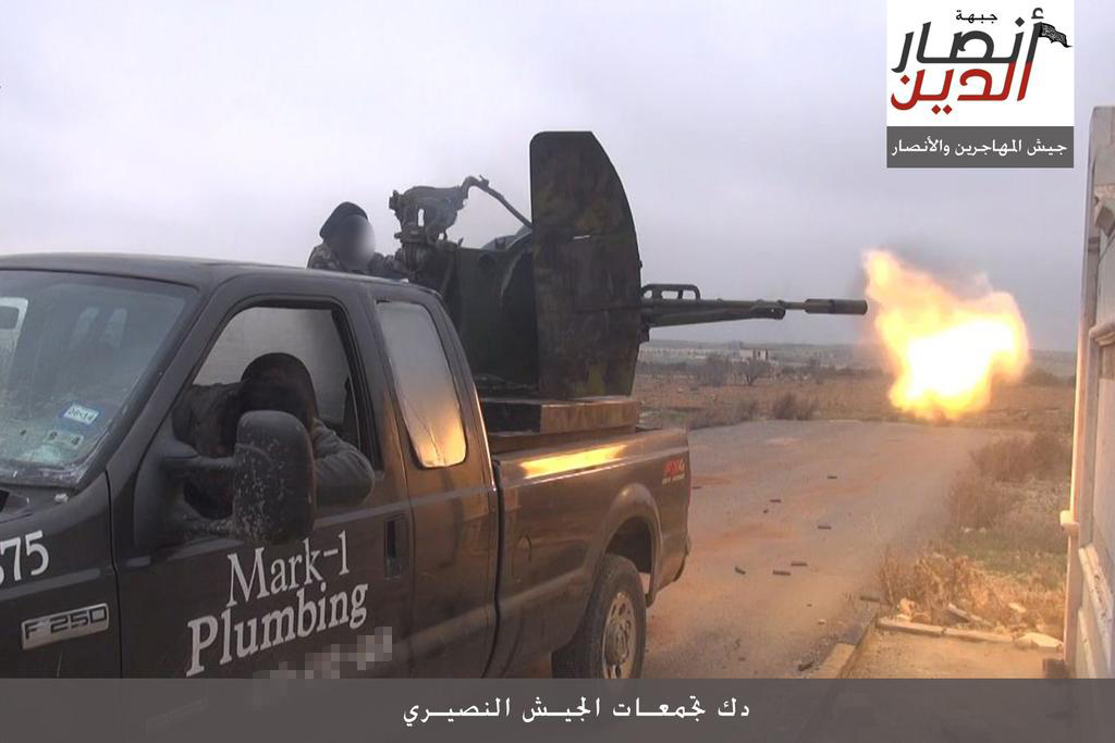 Syrian extremists are using a Texas plumber’s truck as a gun platform
