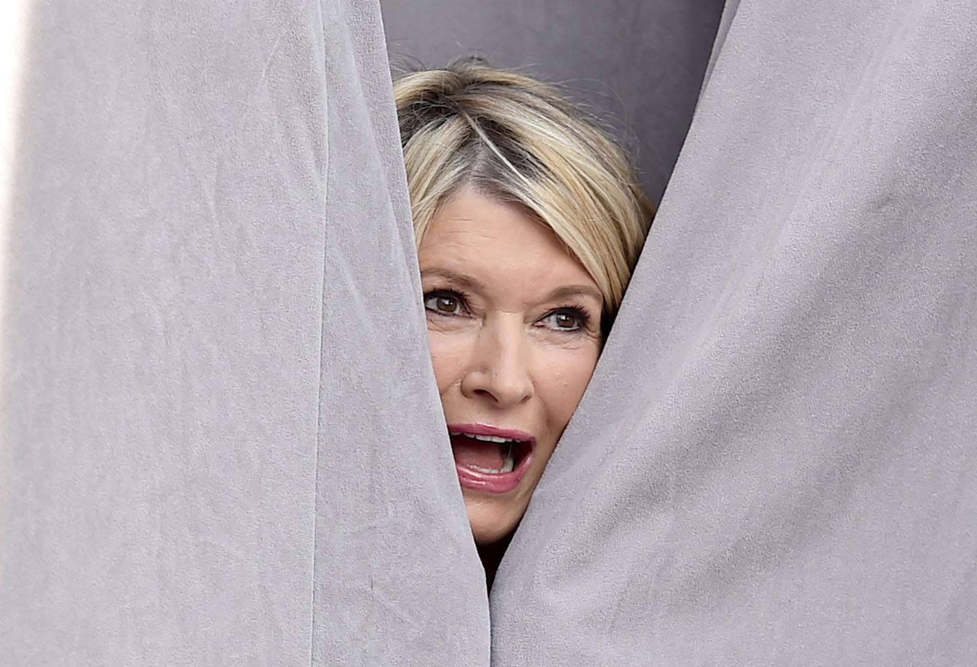Martha Stewart gives Trump portrait the middle finger in photo