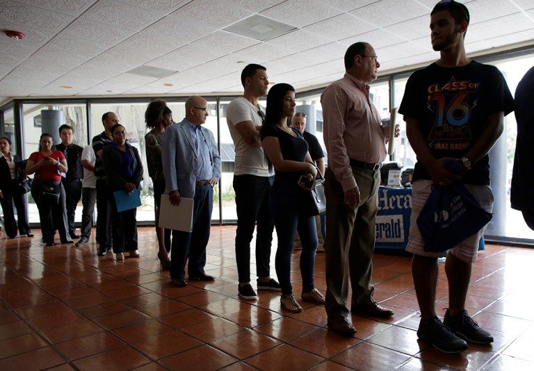 Low claims for unemployment insurance are a good sign for the economy. They indicate that layoffs are relatively rare. (AP Photo/Lynne Sladky, File)