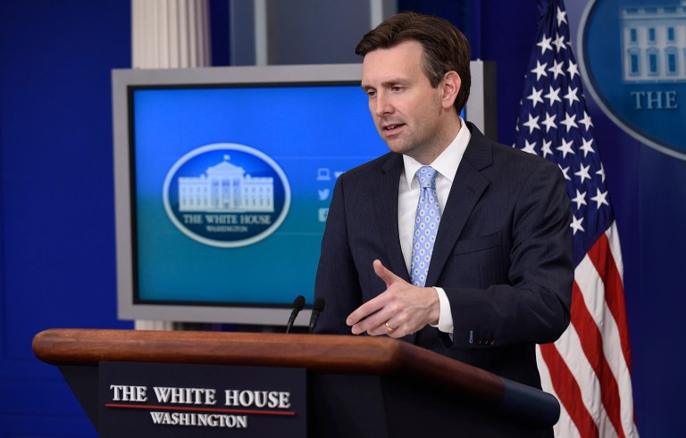 A private transcription service has amended its transcript to correct an error related to the Iran nuclear agreement, an error that White House spokesman Josh Earnest has said the White House won't fix in its own transcript. (AP Photo/Susan Walsh)