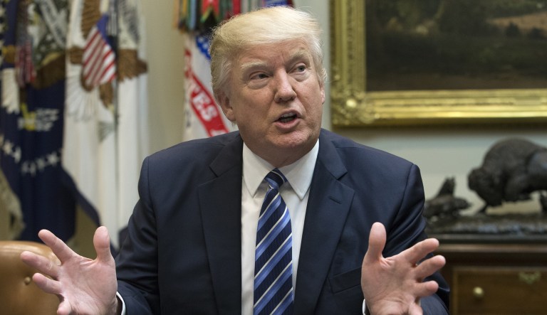 President Trump speaks during a meeting on healthcare in the Roosevelt Room of the White House in Washington, D.C., on Monday, March 13, 2017. 