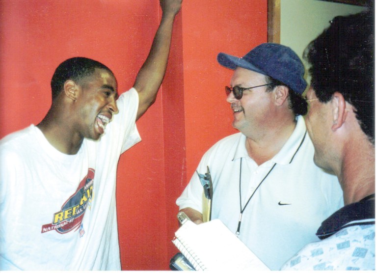 Courtesy photo
Rick Snider, right, has spent the last few decades covering the Redskins and big personalities like Fred Smoot.