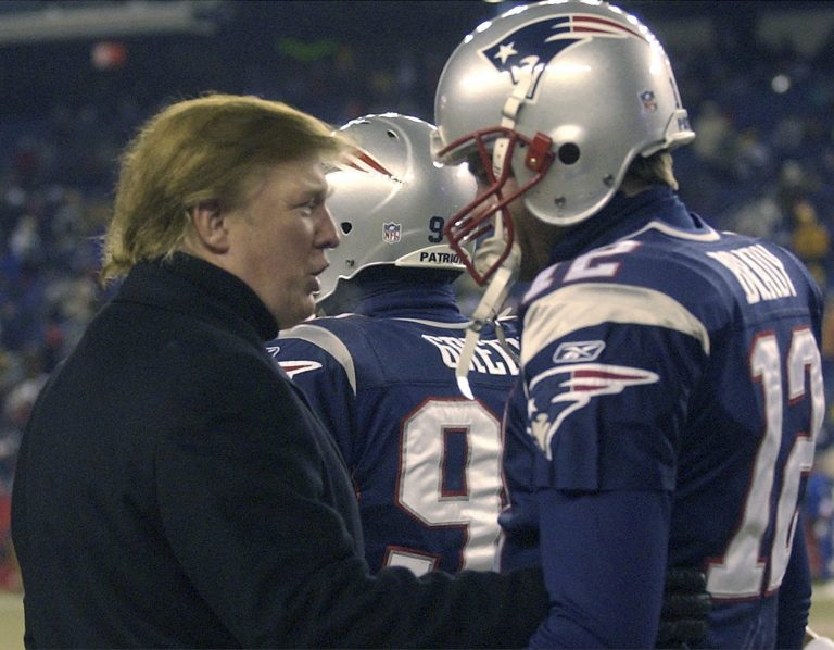 The New England Patriots football team and quarterback Tom Brady will visit President Trump at the White House on Wednesday, an annual tradition for the NFL Super Bowl winner. (AP Photo/Elise Amendola)