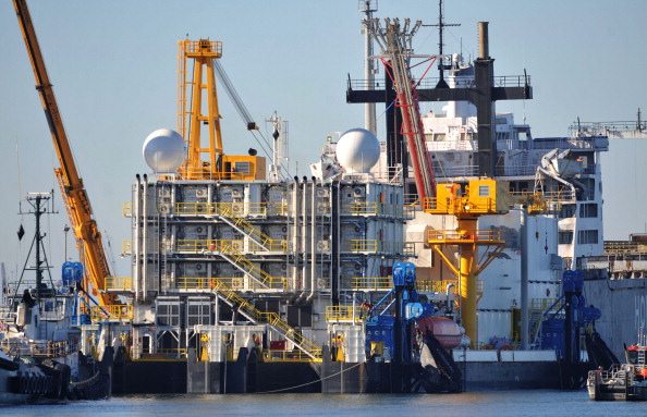 Problems on the Arctic Challenger, shown on Septmber 17, 2012, at the Port of Bellingham in Washington, caused Shell to give up for the year on drilling for oil in the Arctic waters off Alaska. (Philip A. Dwyer/Bellingham Herald/MCT via Getty images)
