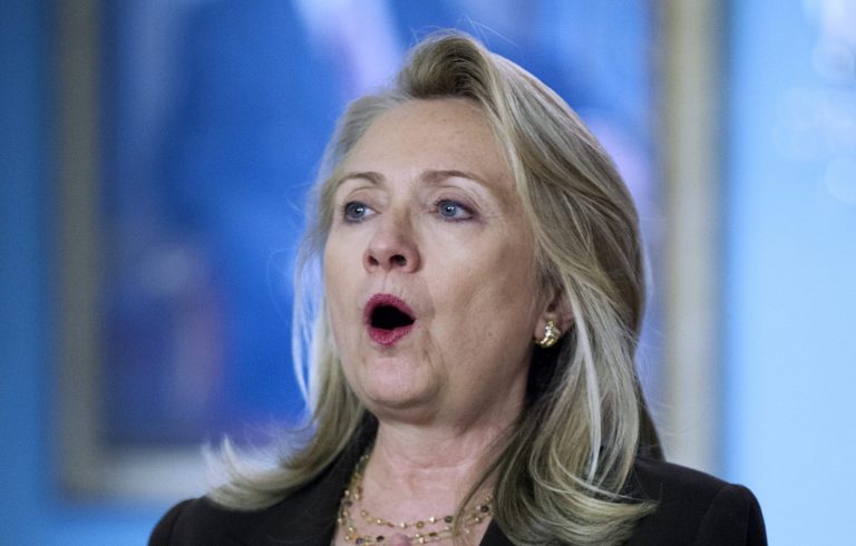   FILE - In this June 13, 2012 file photo, Secretary of State Hillary Rodham Clinton speaks at the State Department in Washington. Clinton's accusation that Russia 
