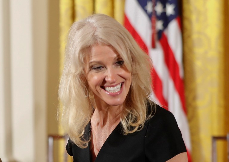 White House counselor Kellyanne Conway urged Democrats to come to the bargaining table with President Trump on legislative issues. (AP Photo/Pablo Martinez Monsivais)