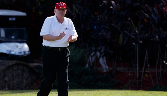 Trump frequently criticized former President Barack Obama for spending time on the links. (AP Photo/Evan Vucci)