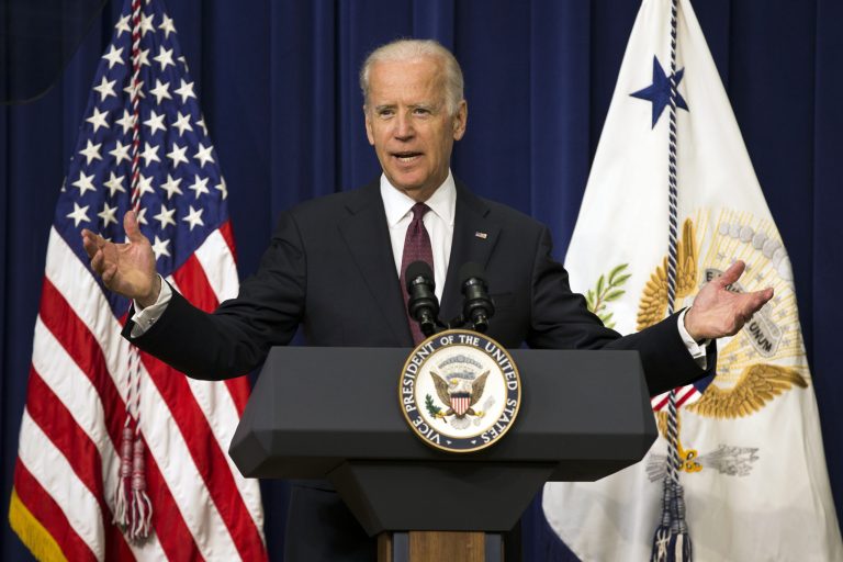 Vice President Joe Biden speaks at the White House Clean Energy Investment Summit in the South Court Auditorium on the White House campus, on Tuesday, June 16, 2015, in Washington. (AP Photo/Evan Vucci)