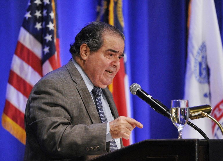 Supreme Court Justice Antonin Scalia enjoyed speaking in public, and more than once his appearances outside the courtroom raised eyebrows. (AP Photo/David Tulis)
