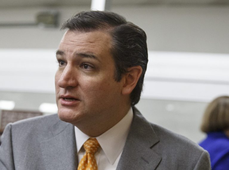 FILE - In this Dec. 17, 2013 file photo, Sen. Ted Cruz, R-Texas speaks with reporters on Capitol Hill in Washington. For almost a year, The Associated Press has been tracking movements and machinations of more than a dozen prospective presidential candidates. In February Cruz said, 