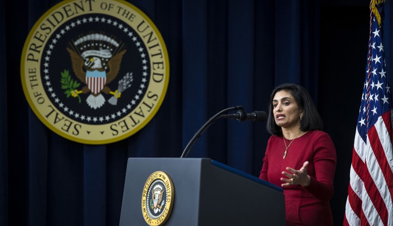 CMS Administrator Seema Verma announced a new tool as part of the initiative, which is called MyHealthEData, during a speech at the Health Information and Management Systems Society annual conference in Las Vegas. (Al Drago/Bloomberg)