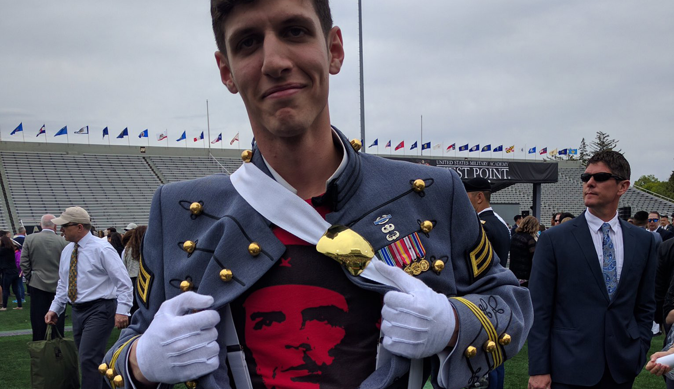 West Point condemns graduate who wore Che Guevara shirt under uniform