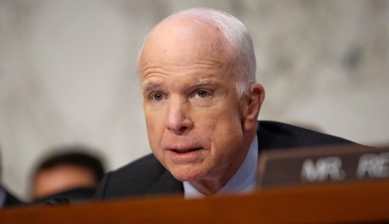 Sen. John McCain, R-Ariz., said he welcomed reports that the Trump administration has approved the sale of lethal defensive weapons to Ukraine, which is still fighting Russia-backed separatists. (AP Photo/Pablo Martinez Monsivais, File)