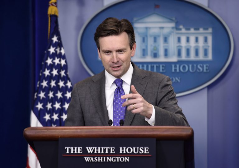White House press secretary Josh Earnest speaks during the daily briefing at the White House in Washington, Wednesday, Nov. 4, 2015. Earnest answered questions about the Russian plane crash, election results, and upcoming plans for Guantanamo. (AP Photo/Susan Walsh)