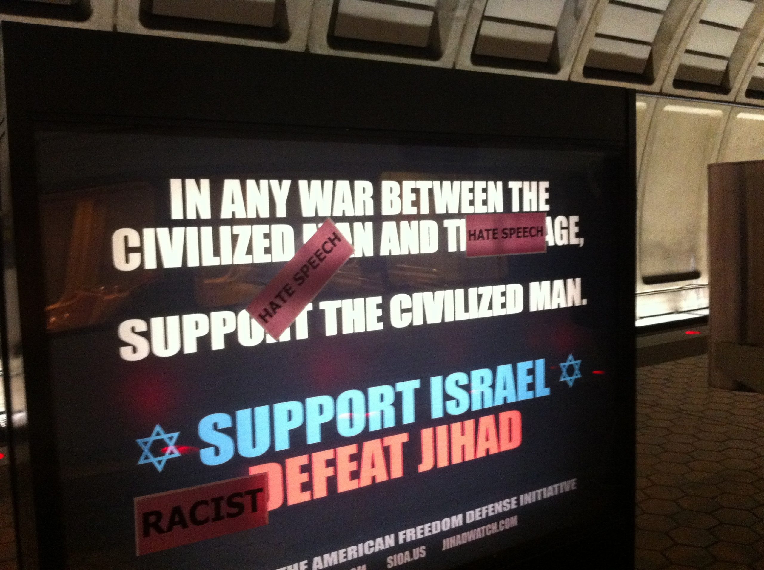 Metro riders give more makeovers to anti-jihad ad