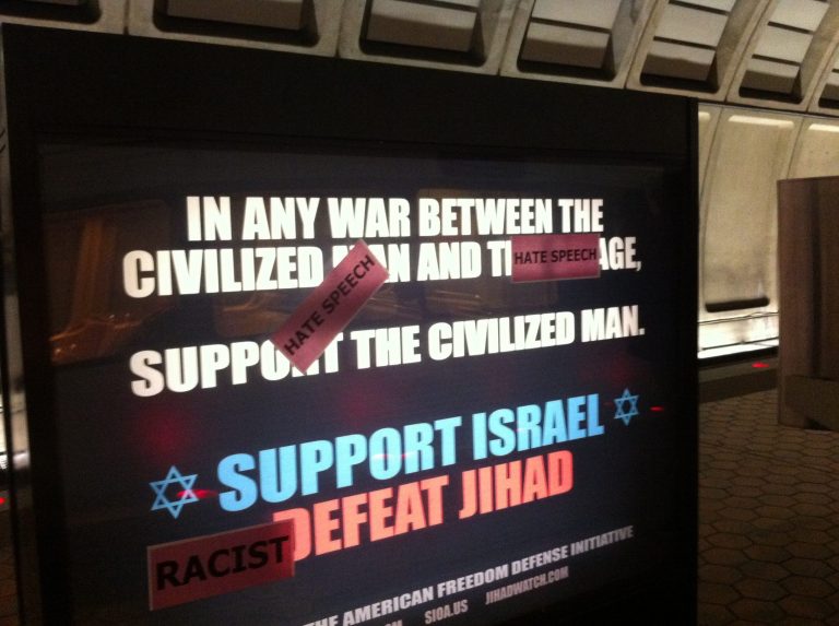 The ads plastered with pink 