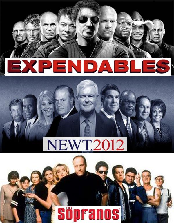 Newt Gingrich as Sylvester Stallone?