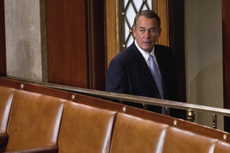 Reps. Walter Jones, R-N.C., and Thomas Massie, R-Ky., argued that the benefits package to ex-speakers is excessive, which could affect John Boehner's retirement perks. (AP Photo)