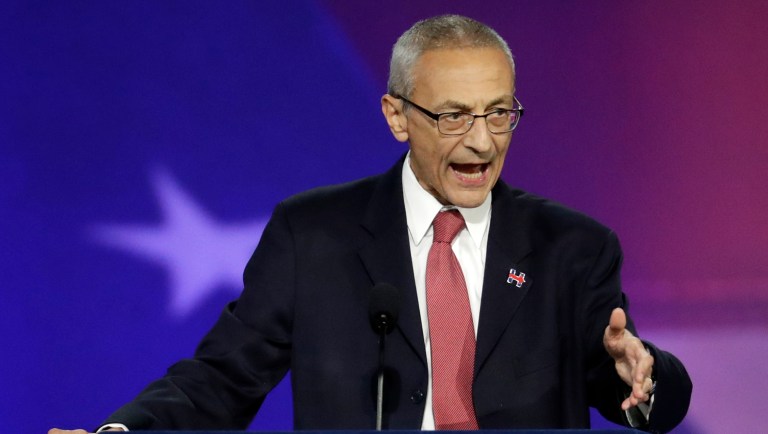 John Podesta is using reports that President Trump may have shared highly-classified information with Russian officials during an Oval Office meeting last week to taunt House Republicans. (AP Photo/Patrick Semansky)
