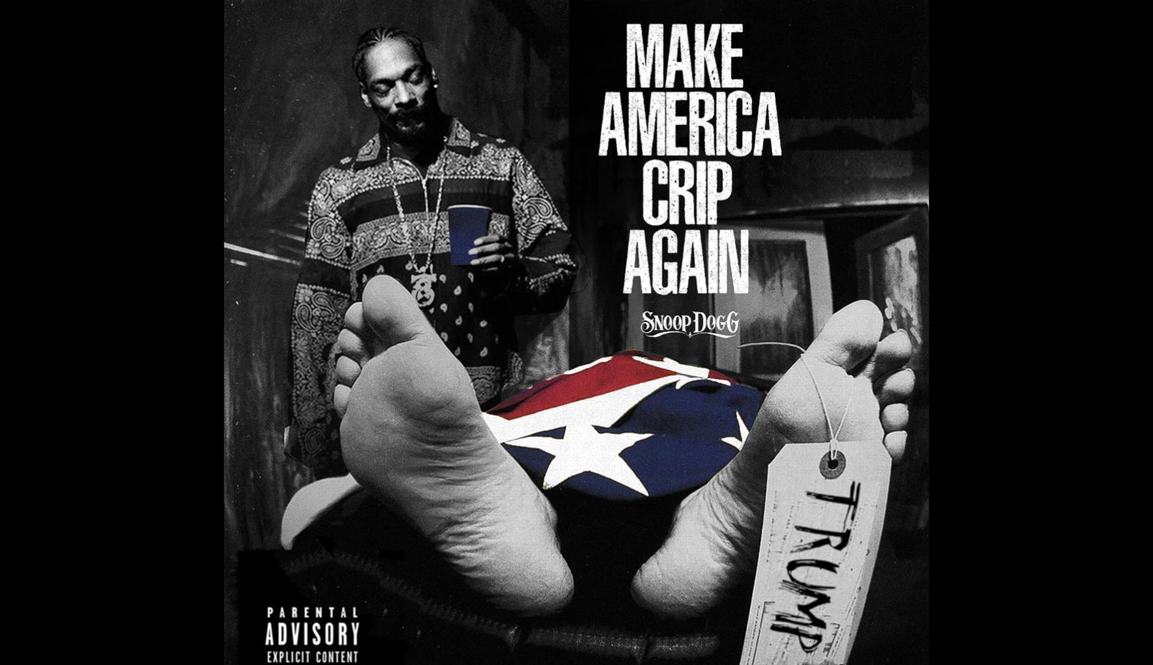 Snoop Dogg poses over Trump’s dead body in new album cover