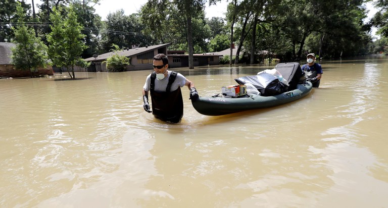 It's the first of what could be several waves of aid to help flood-ravaged areas of Houston. (AP Photo/David J. Phillip)