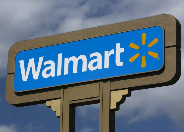 Walmart blamed the state of the economy and the January payroll tax hike in particular for weak sales on Thursday as it reported lower than expected earnings and cut its profit forecast. (AP/Damian Dovarganes)